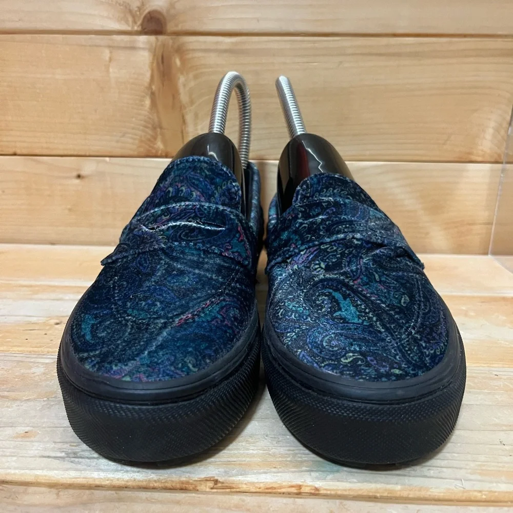 VANS Style 53 Velvet Paisley Dark Blue Slip On Shoes - Mens 4 / Womens 5.5 - Picture 3 of 6
